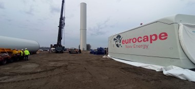Tower mounting for the first wind turbine has started at Zalesie, Poland